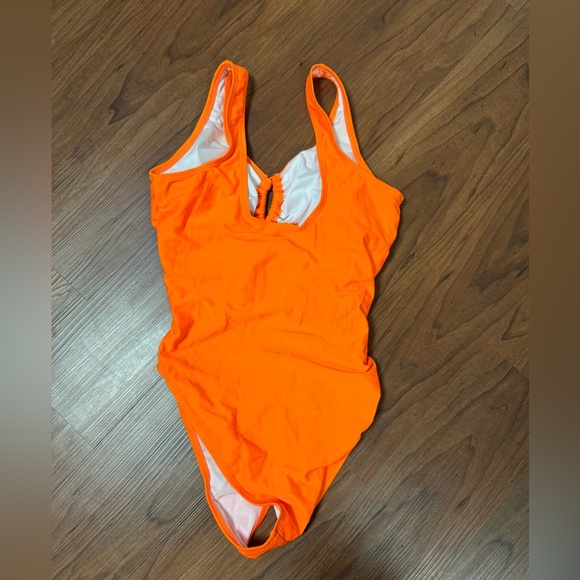 Neon Orange One Piece Bathing Suit - Picture 3 of 4